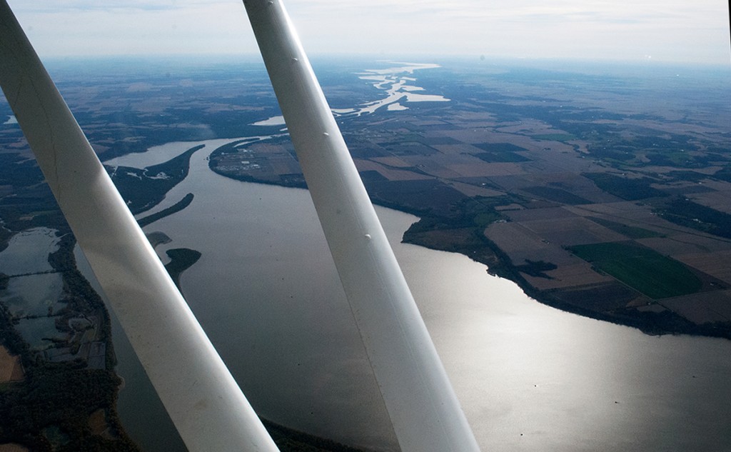 Flying across the Mississippi River