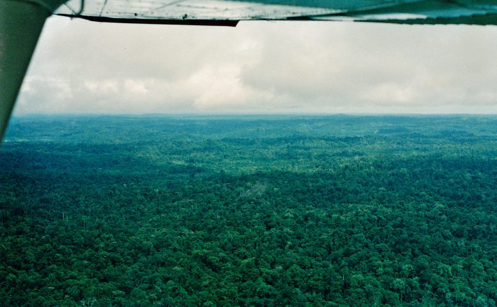 Aviation & Space Writer, James Rush Manley flies this airplane over a section of Ecuador's Amazon jungle