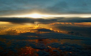 Sunset viewed from the air