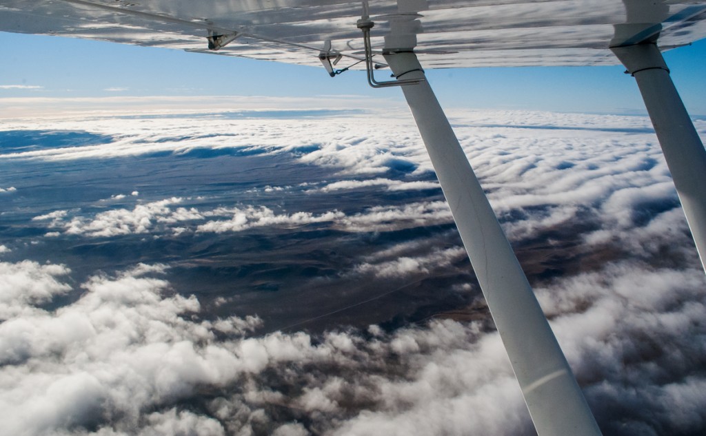 aerial view of clouds over western Wyoming