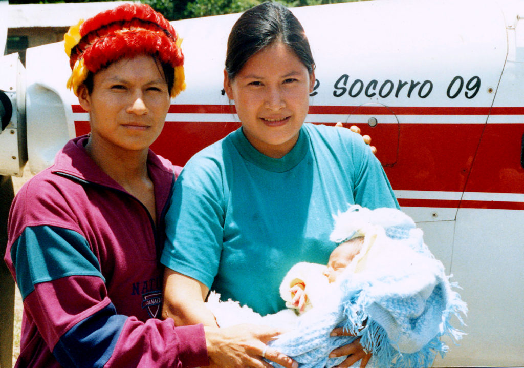 This Atshuar couple returned home with a healthy mother and baby—not always a given.
