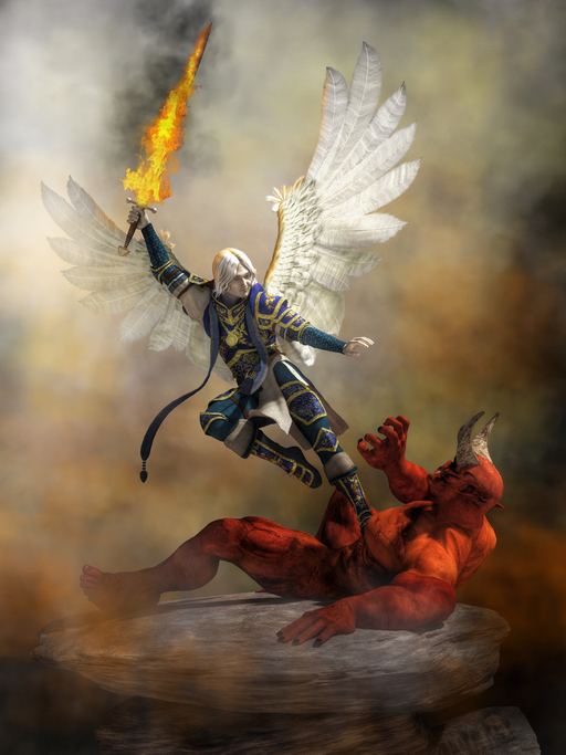 Arch Angel Michael defeats Satan