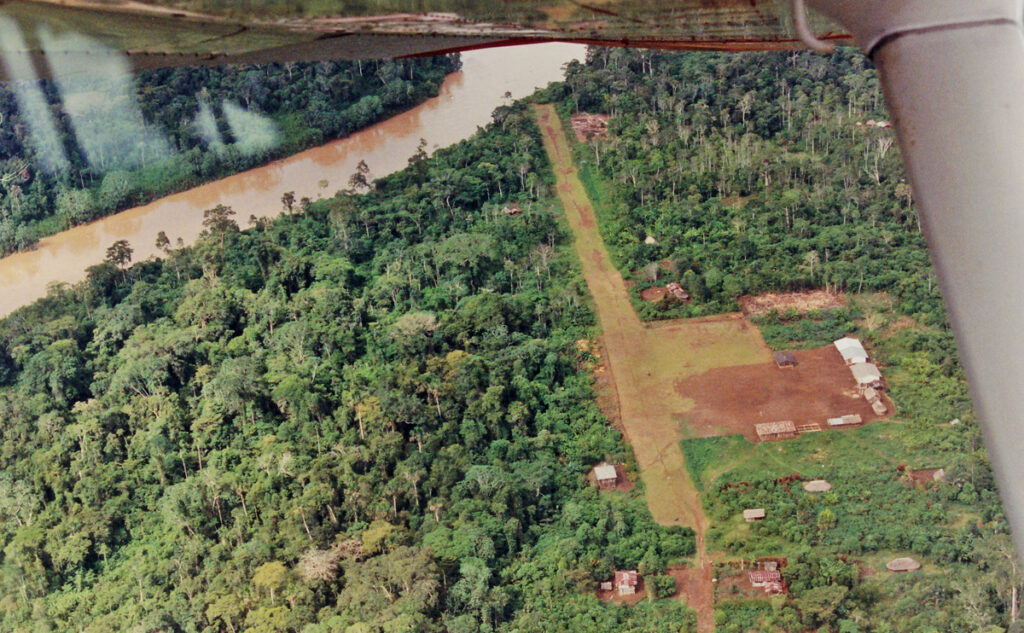 aerial view of jungle airstrip helps me not get lost