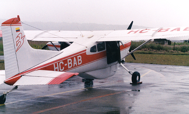 A Cessna C-185 that requires a lot of knowledge sits on airport ramp